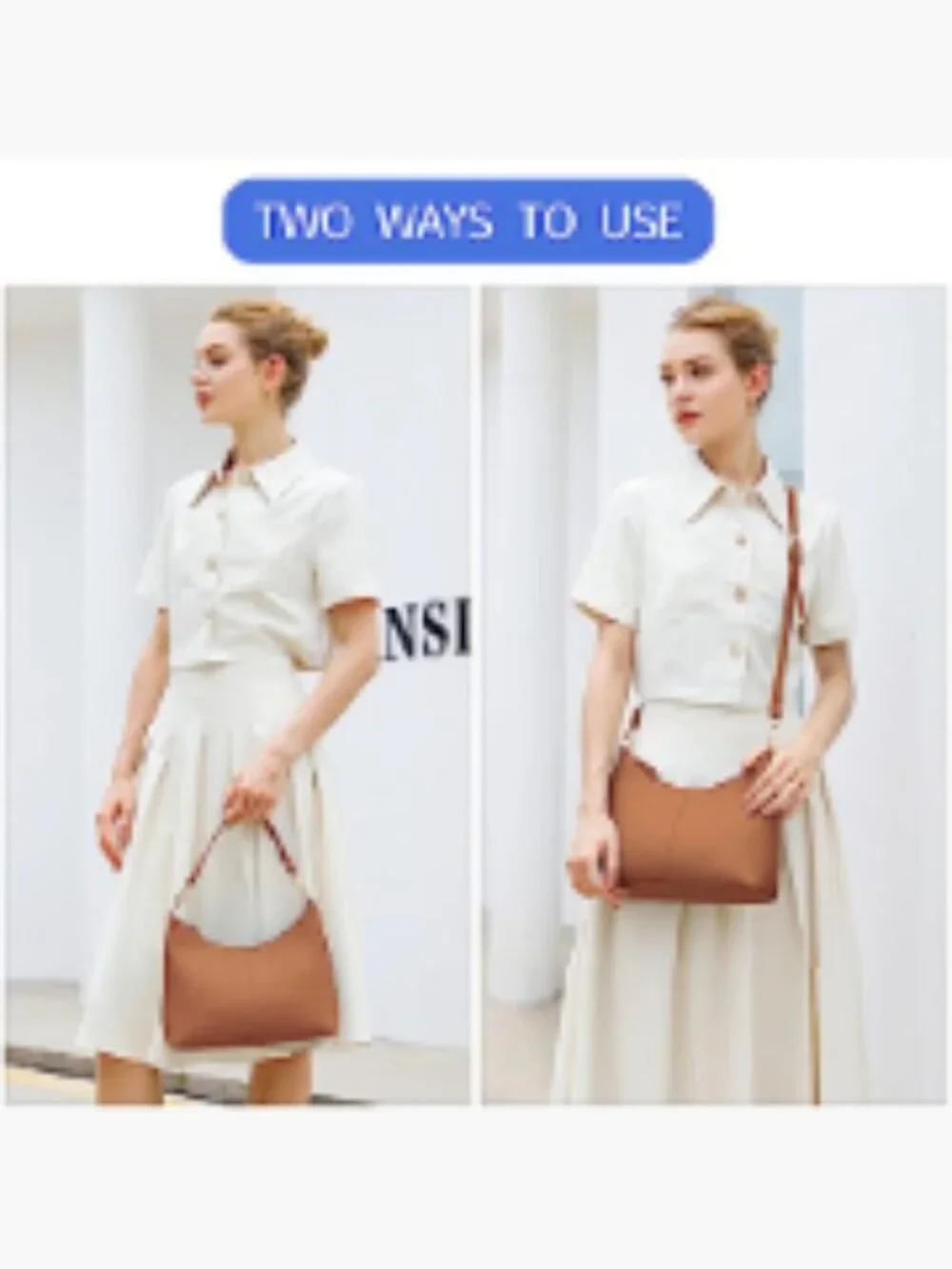 Women's PU Leather Small Shoulder Bag Crossbody Purse Work Travel Handbag